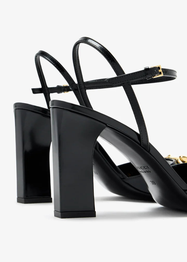 Gucci Double G Sandals with Block Heel - Black Leather (Master Quality)