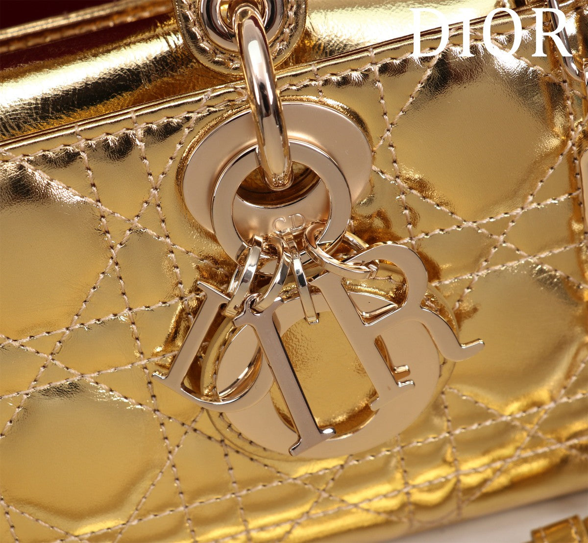 Lady Dior Bag in Metallic Gold Cannage Lambskin - Mirror Quality