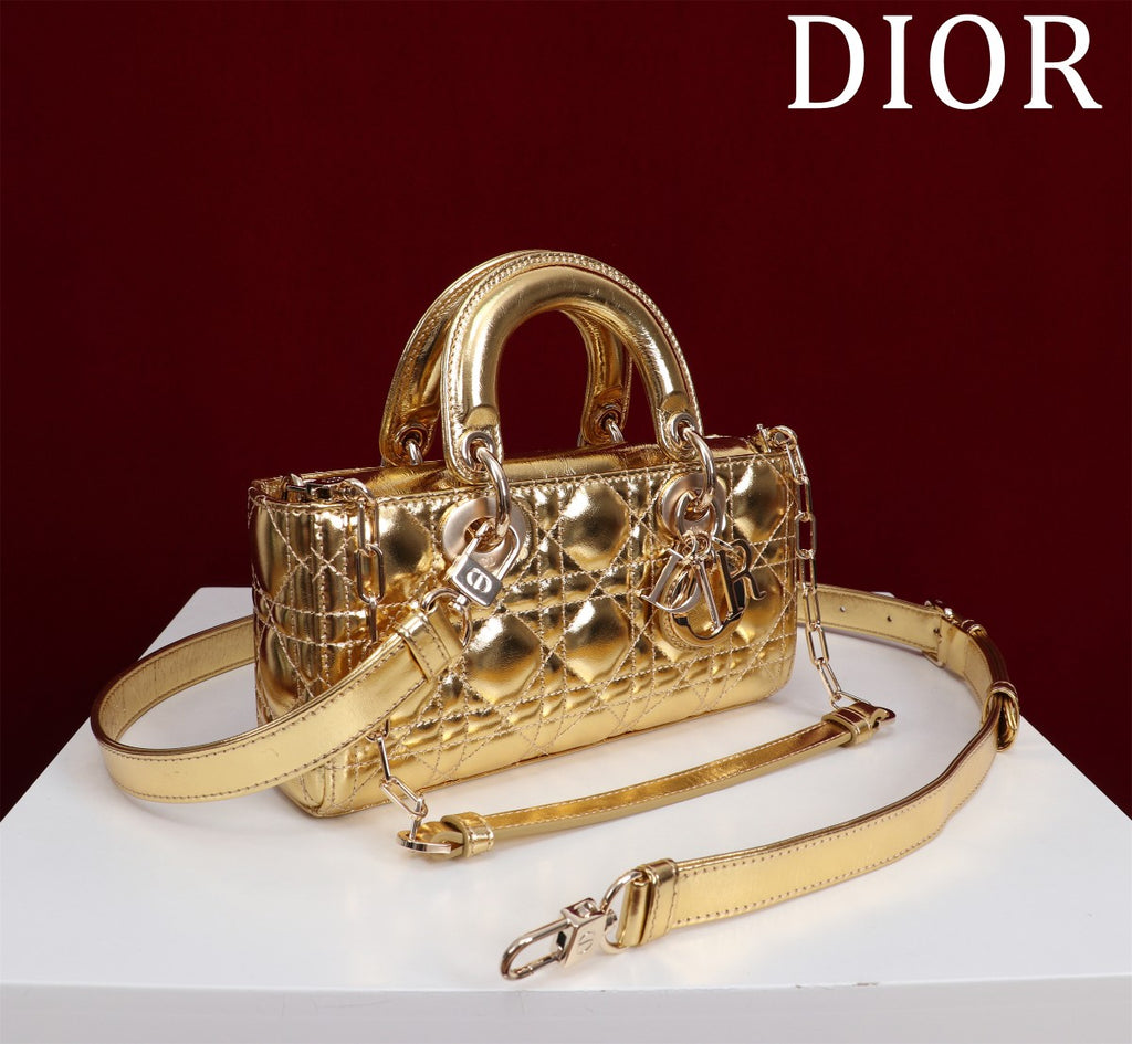 Lady Dior Bag in Metallic Gold Cannage Lambskin - Mirror Quality