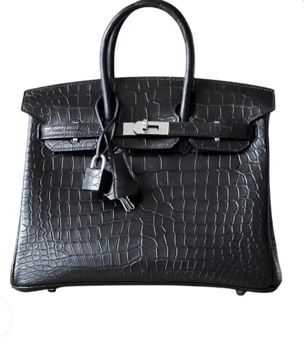 Black Crocodile Style Luxury Handbag 🖤