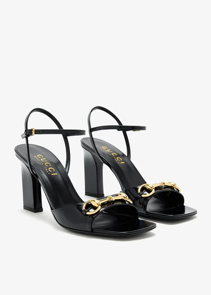 Gucci Double G Sandals with Block Heel - Black Leather (Master Quality)