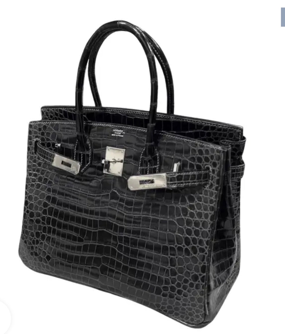 Black Crocodile Style Luxury Handbag 🖤