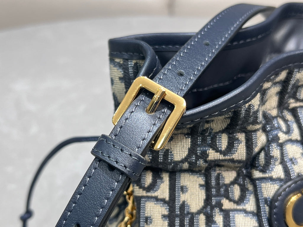 Dior Oblique Backpack - Blue Jacquard with Gold CD Logo