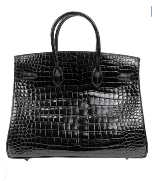 Black Crocodile Style Luxury Handbag 🖤