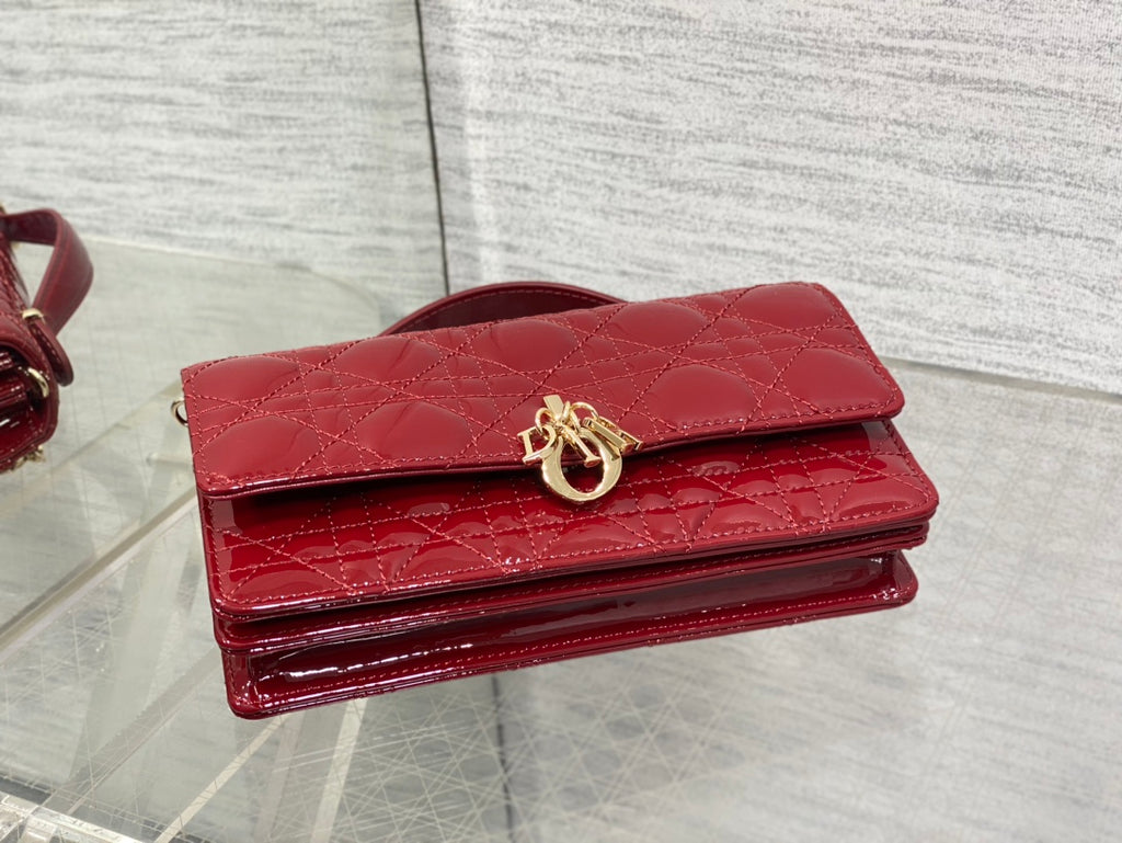 Stunning Red Dior Handbag - Iconic Gold Charms