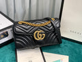 Gucci GG Marmont Matelassé Shoulder Bag - Black Leather