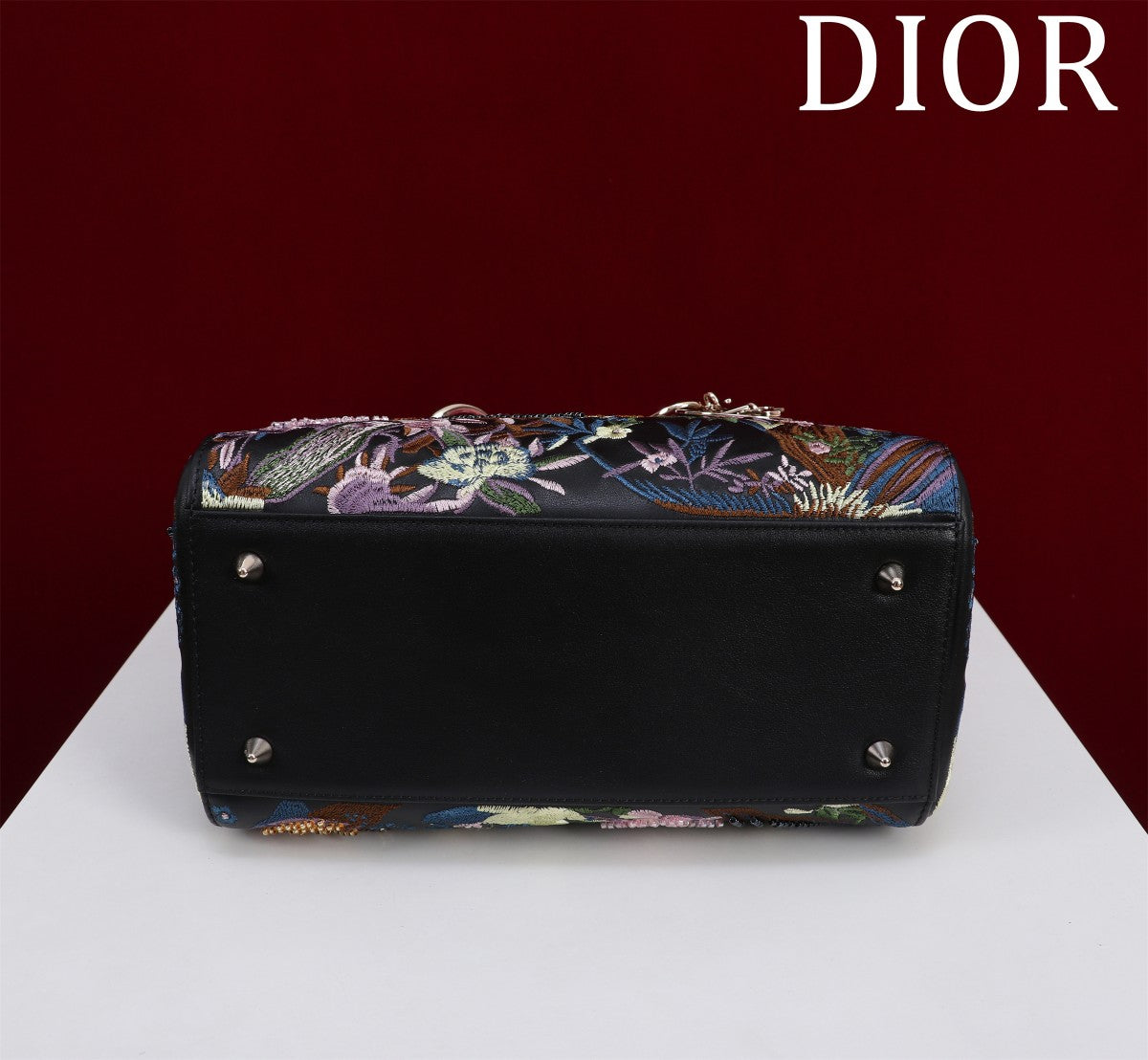 Lady Dior Medium Bag - Multi-Color Embroidery with Silver Hardware